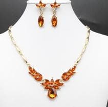 Conjunto Colar Feminino e Brincos Femininos Luxo Cristais - Acessórios Femininos Ideais para Casamento, Noiva e Fe - MS CHOICES