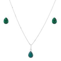 Conjunto Corrente Colar Gargantilha Veneziana 40cm Gota Brincos De Prata 925 - DR Joias