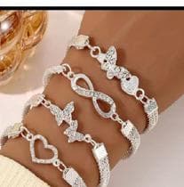 Conjunto de Pulseiras Femininas em Prata 925 Elegância e Brilho para Qualquer Ocasião - vns