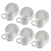 Conjunto de xícaras com pires para café 12 peças branco 85ml - Wincy