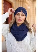 Conjunto Touca Caída Gorro Beanie Masculino E Feminino Com Cachecol Gola Lã Tricô Macio Quentinho - Suprema Opção
