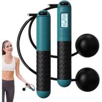 Corda de pular sem fio digital com contador lcd exercício fitness - bazar do saara