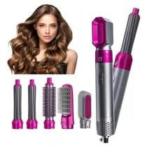 Escova Secadora Alisadora De Cabelo Modela 5 Em 1 Multifuncional 110v - Escova 5 em 1
