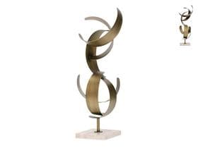 Escultura Decorativa Abstrata Moderna Em Metal E Pedra Grande - Casa Hera Maria