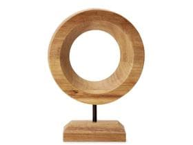 Escultura Moderna Decorativa Circulo Anel em Madeira Adorno Decoração Mesa Sala Estante - Casa Hera Maria
