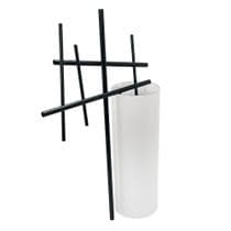 Escultura Moderna Traços Preto Design Cilindro - LUXdécor