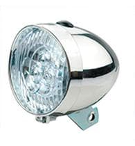 Farol Lanterna Bike Retrô Redondo Dianteiro 03 Led JY-592A Cromado - ABSOLUTE