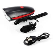 Farol Lanterna com Pisca de Alerta em LED com Buzina para Bike (Bicicleta) Carregamento USB - 7588 - HTC