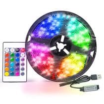 Fita De Led RGB Controle 5 Metros Sala TV Quarto Cozinha USB - Hxt