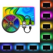 Fita Led 5050 Rgb 3m 5v Usb Para Tv Pc Controlador Bluetooth - Goldensky