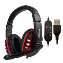 Fone de Ouvido Gamer Headset Gamer 7.1 USB Com Microfone e Controlador RGB - LE-1040 - LEHMOX
