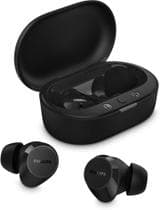 Fone de Ouvido Preto Bluetooth Academia Buds Philips TAT1209 TWS Earbuds Fone Sem Fio Cancelamento de Ruído