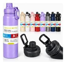 Garrafa Aço Inox Térmica 800ml Água Academia Viagem Squeeze Alça Bico Vacuo - savioshop