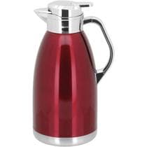 GARRAFA TÉRMICA ÁGUA CAFÉ CHÁ 30x14x14cm 2 LITRO INOX VERMELHO PAREDE DUPLA THERMO - NH