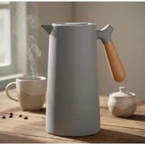 Garrafa Térmica de Café 1000ml Plástico Cabo de Madeira e Termômetro Decoração Casa Perfeita Café e - interpontes
