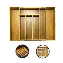 Gaveta Organizadora de Bambu Caixa Retrátil Porta Talheres 35x30cm FRG5161 - FRIGOPRO