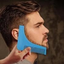 Guia de Aparação de Barba com Pente Adaptador de Desenho Simétrico para Homens de Barba Grande - Molde Alinhador de Barba Profissional Pente