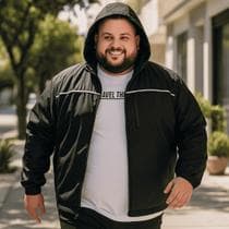 Jaqueta Plus Size c Capuz Motoqueiro - High Flight