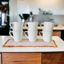 Jogo 6 Caneca Tulipa Café Porcelana Branca Kit Xícaras Lisa - Neo Porcelanas