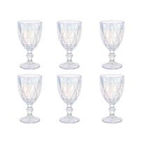 Jogo com 6 Taças Diamond Furta Cor Vidro 340ml para Água Suco Drinks e Vinho - maxhome