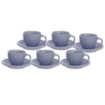 Jogo De 6 Xícaras De Cerãmica Com Pires Café Chá 90ml - Haüskraft