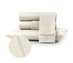 Jogo de cama lençol casal padrão 4 peças 400 fios acabamento ponto palito palha - STUDIO CASA