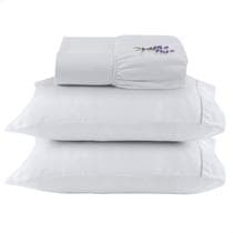 Jogo de Lençol Casal 400 Fios Ponto Palito Lençol com Elástico e Fronha Branco 03 Peças - RAVATEX CASA