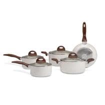 Jogo de Panelas Brinox Antiaderente Ceramic Life 5 Peças Granada com Indução Vanilla