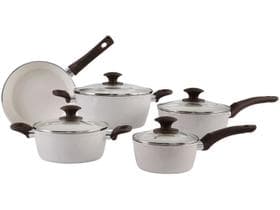 Jogo de Panelas Brinox Cerâmico de Alumínio Vanilla 5 Peças Optima Essentials Ceramic Life