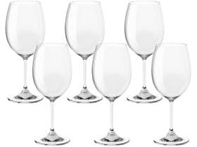 Jogo de Taças para Vinho de Cristal 350ml 6 Peças - Haus Sense Bohemia