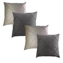 Kit 04 Almofadas Cheias em Suede Drapeada 45x45cm Decorativas Sala Quarto Sofá - JH Enxovais