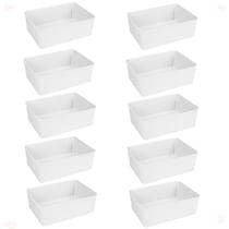 Kit 10 Cesto Multiuso Decorativo Branco 19x13,5x6,5Cm - 123 Organizei