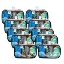 Kit 10 Necessaires Perfumes Óculos Escuros Maquiagem Acessórios Praia Protetor Solar Celular Escova De Dente Dinheiro - bubag