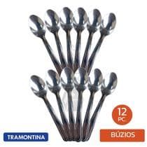 Kit 12 Colheres Tramontina Búzios para Café e Chá em Aço Inox Resistente e Lavável