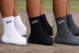 Kit 12 Pares de Meias Masculinas, Cano Longo - TRIPLO SEVEN