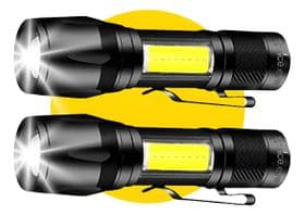Kit 2 Lanternas Tática Mini LED USB V8 Recarregável Resistente Água Explosão - Genérica