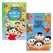 Kit 2 Livros Turma Da Mônica Lendas E Folclore Para Crianças Canções Literatura Infantil Escolar - Girassol