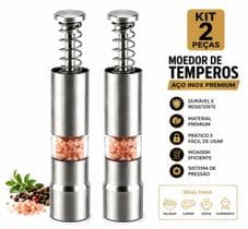 Kit 2 Pçs Moedor Gourmet Compacto em Alumínio Polido para Pimenta e Sal Design Elegante e Moderno Desmontável Moagem Manual 15 cm Altura 2,5 cm Diâmet - NORVIX