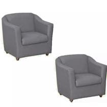 Kit 2 Poltrona Bia Decorativa Reforçada Recepção Clínica Salão Sala de Estar material sintético - LUXUOSADECOR