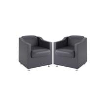 Kit 2 Poltronas Bia Decorativa Reforçada Recepção Clinica Salão Sala De Estar material sintético - DECORELITY