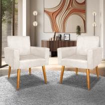 Kit 2 Poltronas Decorativas Recepção Cadeira Reforçada - Casal Decor
