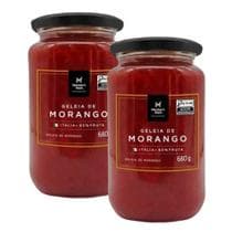 Kit 2 Potes de Geleia de Morango Gourmet Italiana Members Mark 680g Vidro Tamanho Família