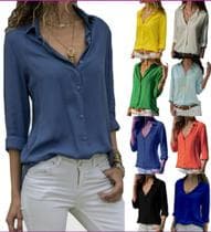 Kit 3 Camisa Social Feminina Manga Longa Básica Ideal Para Uniformes Executiva Casual - Gisele Freitas