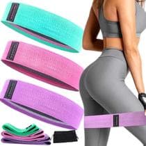 Kit 3 Faixa Elastica Hip Mini Band Treino Exercicio Academia Pilates Yoga Musculação Fortalecimento - Fit Gim
