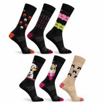 Kit 3 Meias Femininas Corrida Ciclismo Cano Médio Divertida - RIKAM