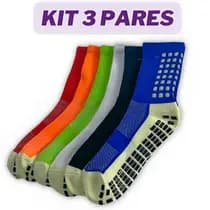 Kit 3 Pares de Meia Esportiva Antiderrapante Pro Soccer De Compressão Proteção do Tornozelo - Madz