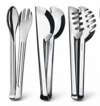 Kit 3 Pegadores Inox 20cm Reforçados Cozinha Completa Massa Salada e Multiuso Resistente e Prático - Original