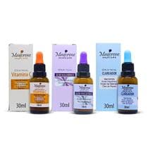 Kit 3 Séruns Faciais Maycrene - Vitamina C, Clareador, Ácido Hialurônico
