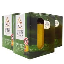 Kit 3 Velas Citronela Repelente Aromática Perfumada 60g - Chama de Ouro
