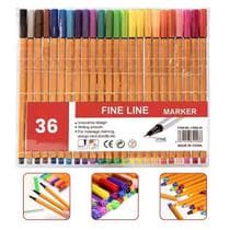 Kit 36 Caneta Hidrográfica Fine Pen Coloridas Ponta Fina 0.4 Desenho Pintura Mangá Escrita - Armarinhos BS